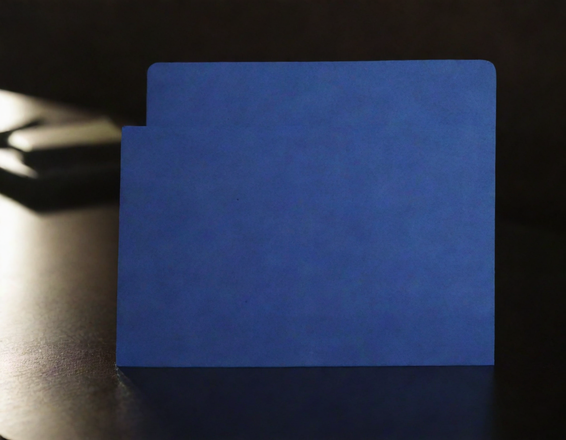 A closed folder on a desk